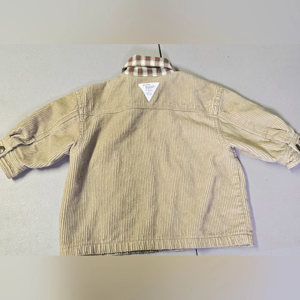 Vintage Baby Oshkosh B'Gosh‎ Vestbak Plaid Lined Heritage Corduroy Coat, 12 Mo